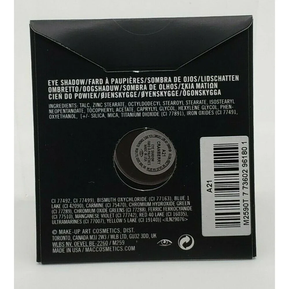 MAC CRANBERRY Eye Shadow ~ Red Plum Pink Shimmer Frost ~Pro Palette Pan Refill